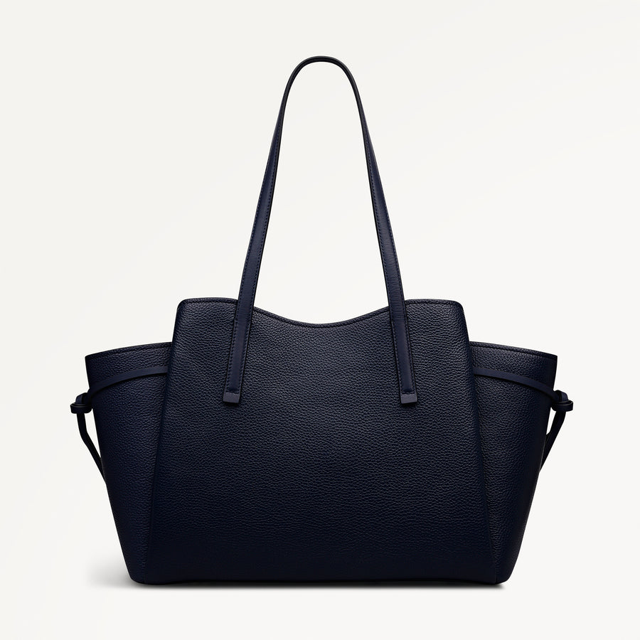 Blake Gardens Leather Large Ziptop Tote Bag in Ink - 112735