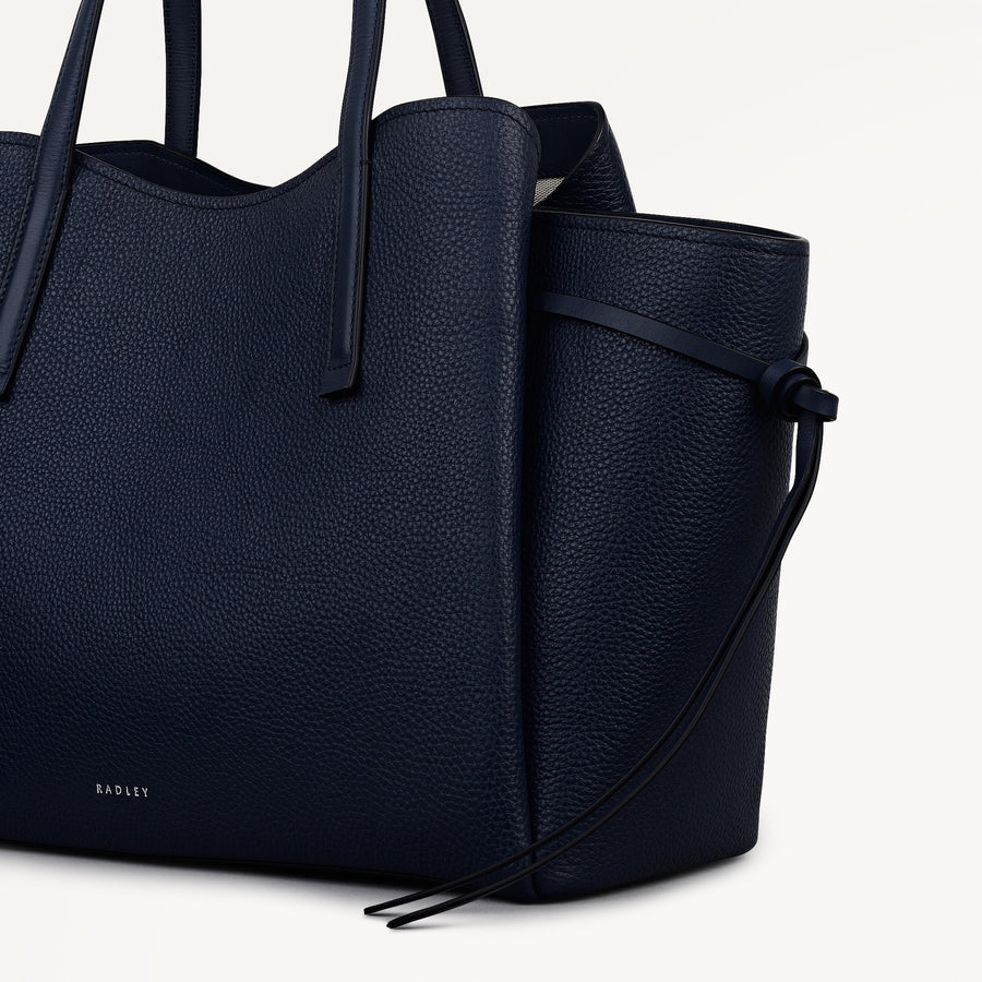 Blake Gardens Leather Large Ziptop Tote Bag in Ink - 112735