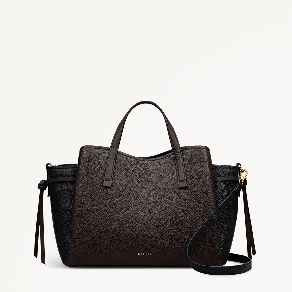 Blake Gardens Leather Large Ziptop Grab Bag in Dark Oak - 112737