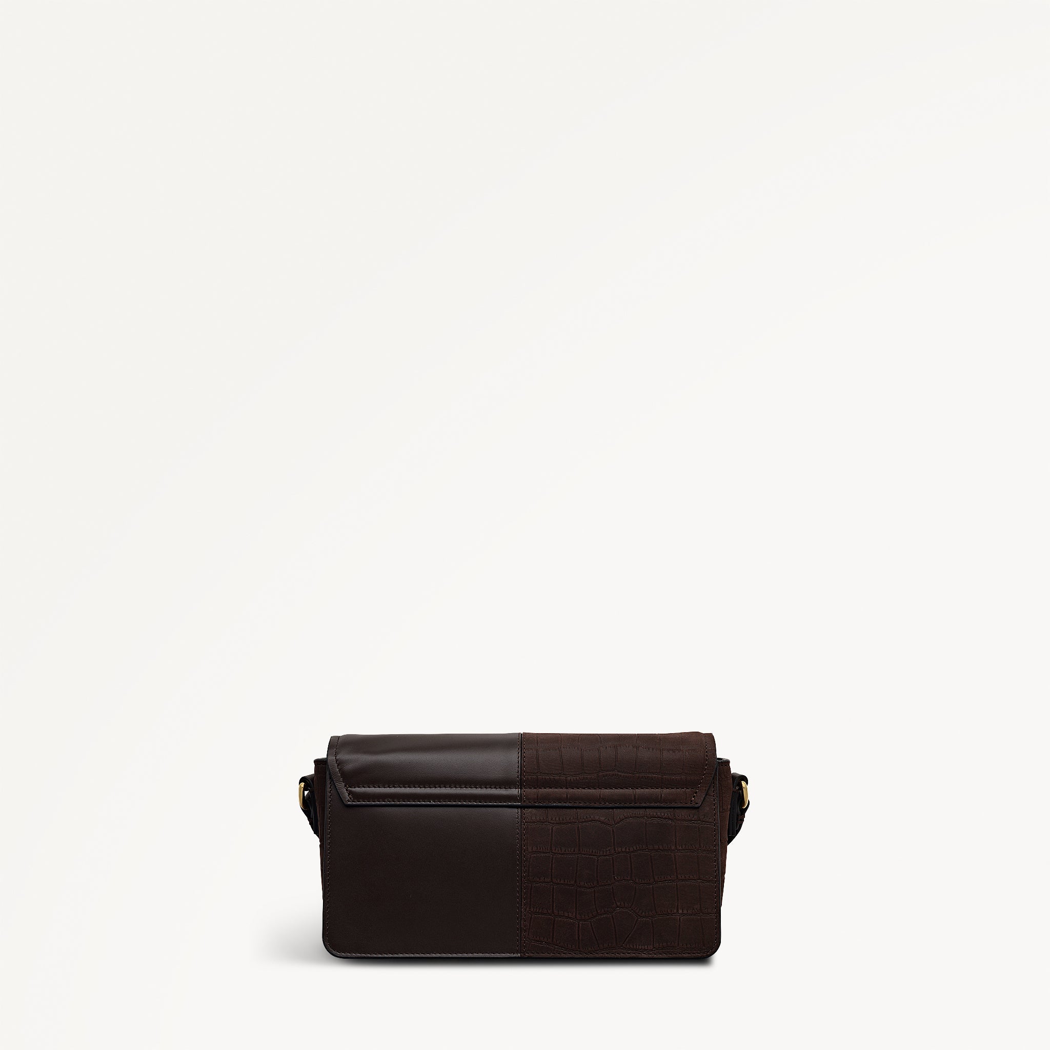 Albert Road Leather Small Flapover Cross Body Bag in Dark Oak - 112742