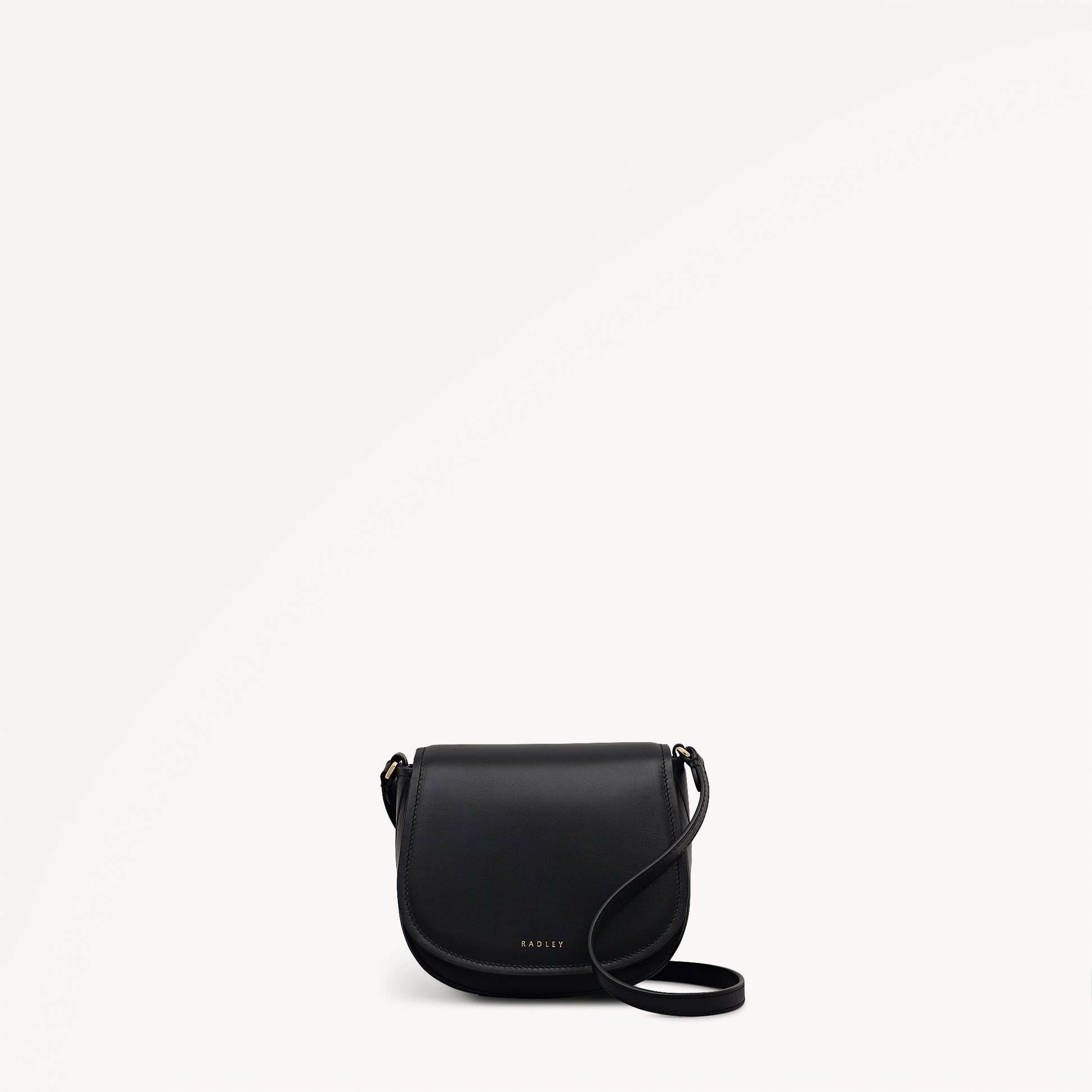 Liverpool Gardens Leather Mini Flapover Cross Body Bag in Black - 112743