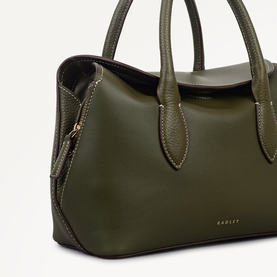 Liverpool Gardens Small Ziptop Grab Bag in Pine Needle - 112747