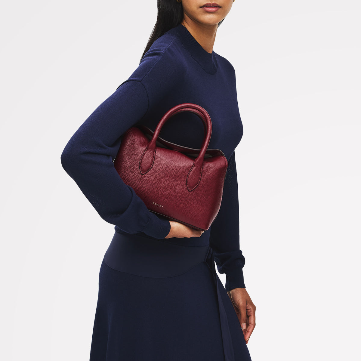 Liverpool Gardens Small Ziptop Grab Bag in Carmine - 112751