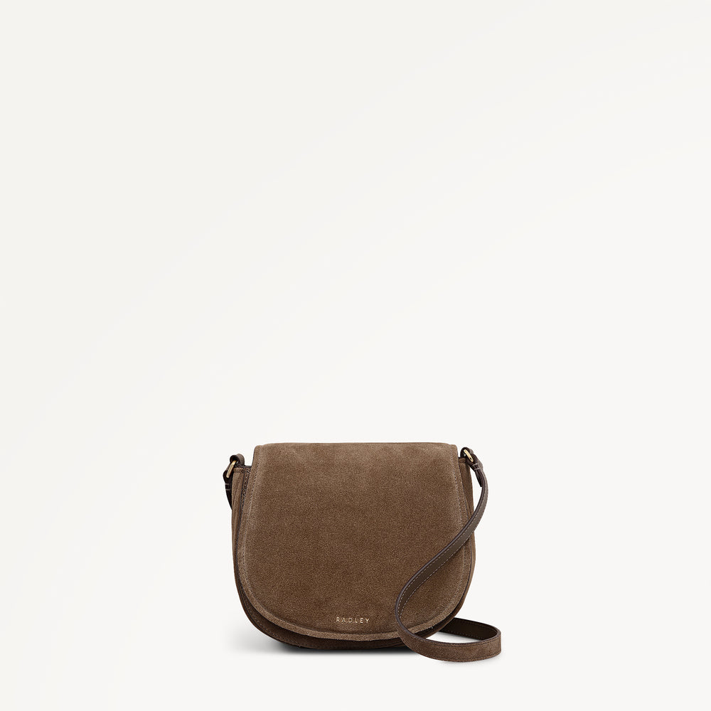 Liverpool Gardens - Suede Medium Flapover Cross Body Bag - OHE14706