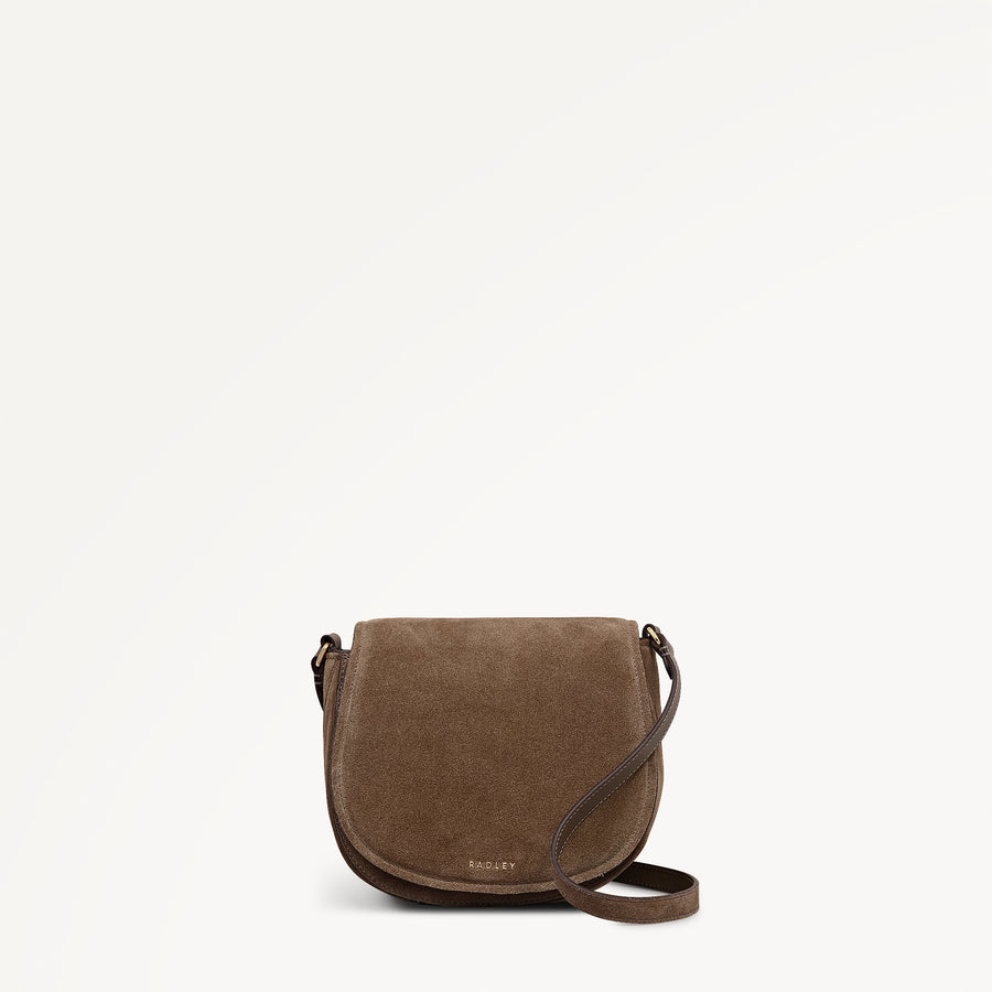 Liverpool Gardens - Suede Medium Flapover Cross Body Bag - OHE14706