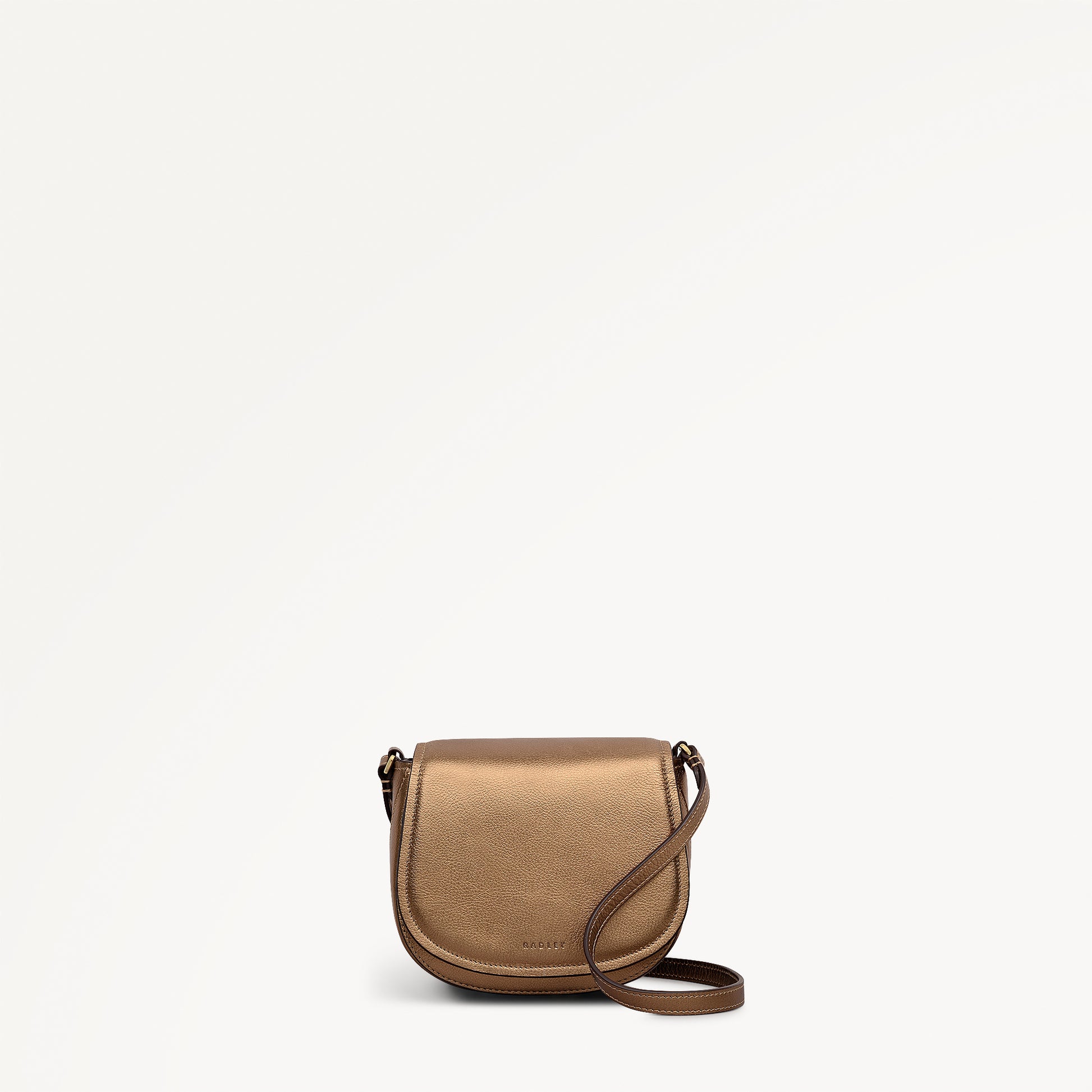 Liverpool Gardens Leather Mini Flapover Cross Body Bag in Olive Gold - 112755