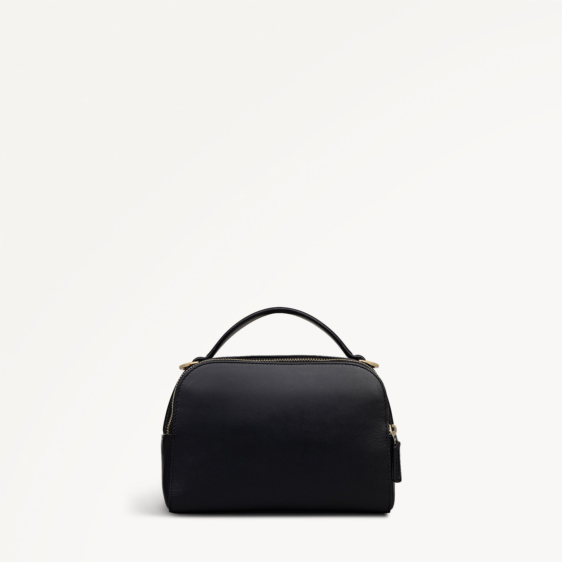 Fleeting Fox Leather Small Ziptop Cross Body Bag in Black - 112758