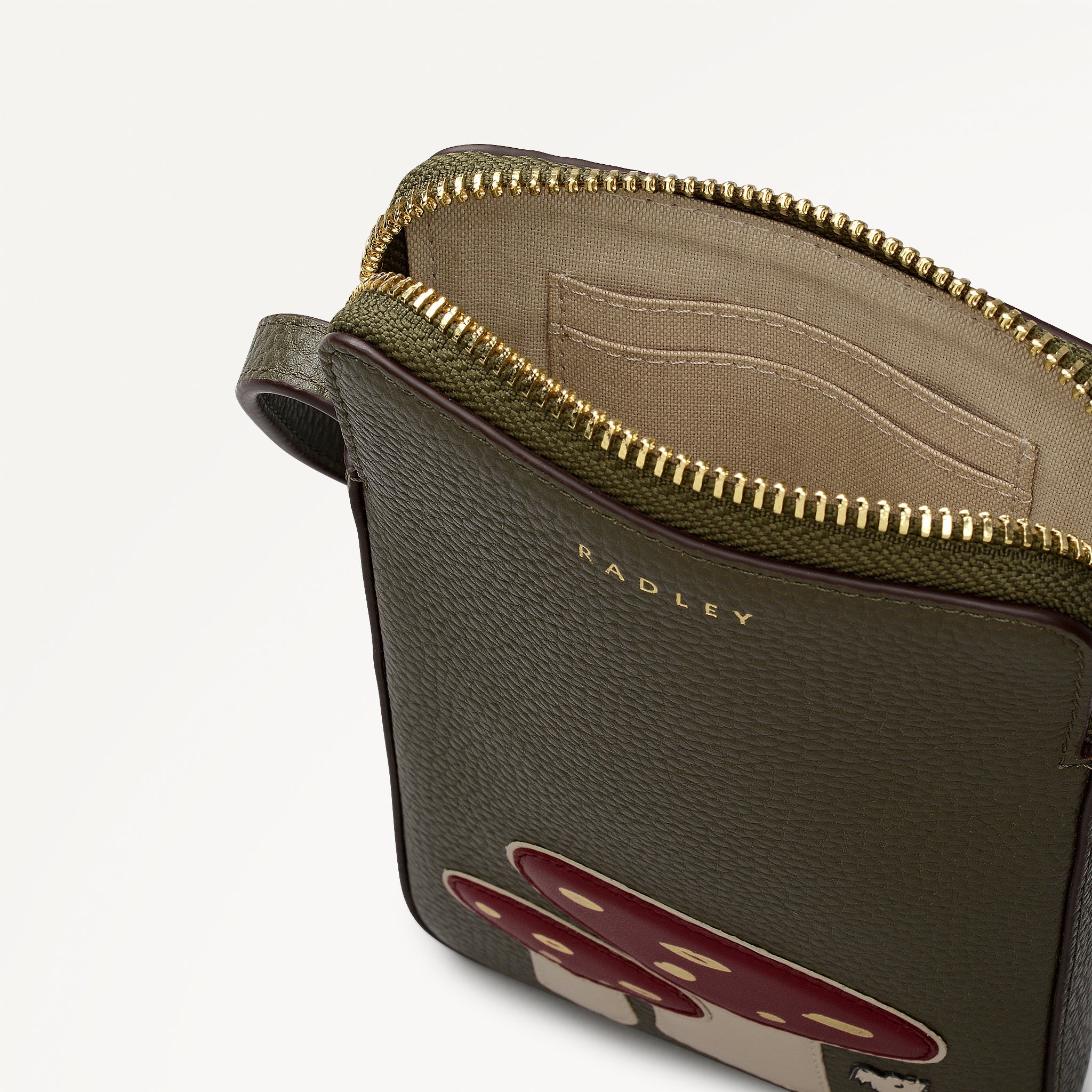 Mushroom Mate Medium Phone Cross Body Bag in Pine Needle - 112760