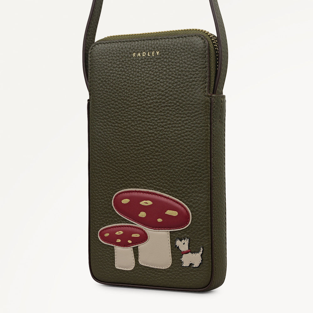 Mushroom Mate Medium Phone Cross Body Bag in Pine Needle - 112760