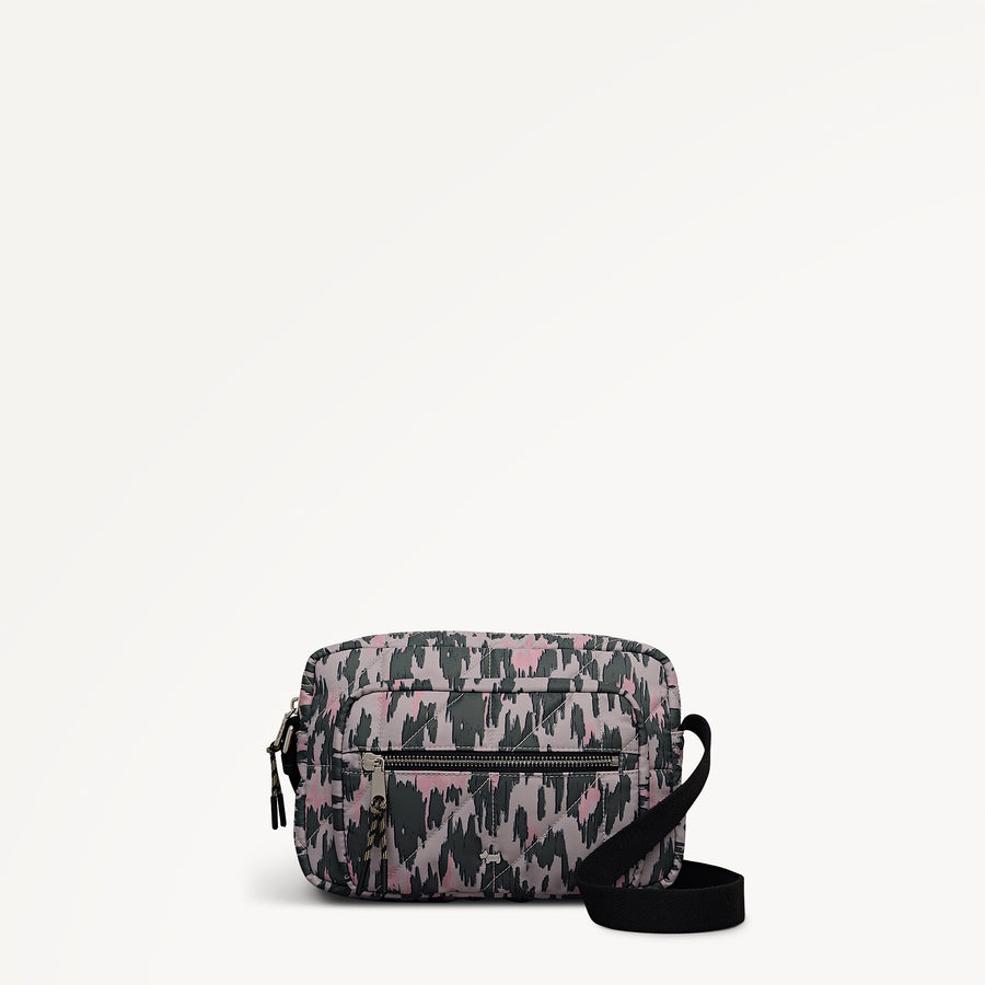 Danesfield Leopard Fabric Small Ziptop Cross Body Bag in Hunter Green - 112762