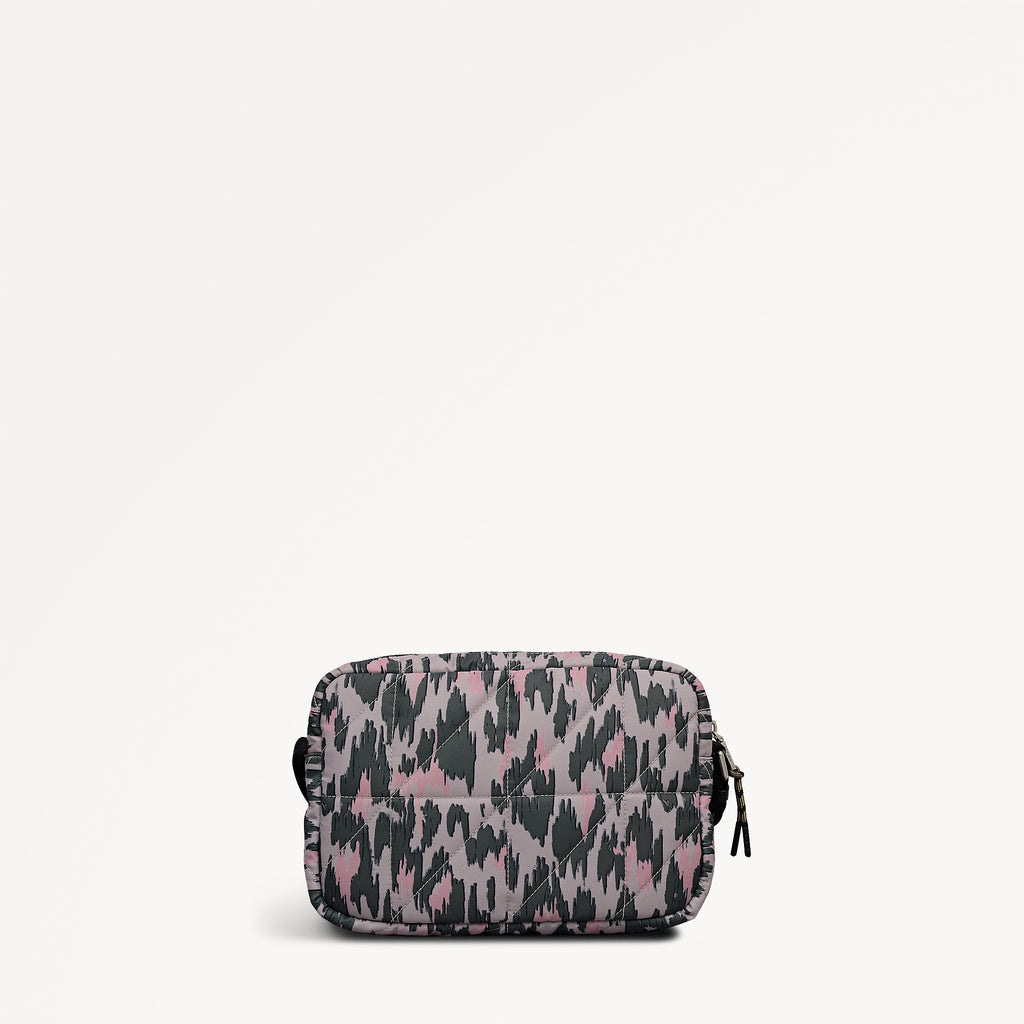 Danesfield Leopard Fabric Small Ziptop Cross Body Bag in Hunter Green - 112762