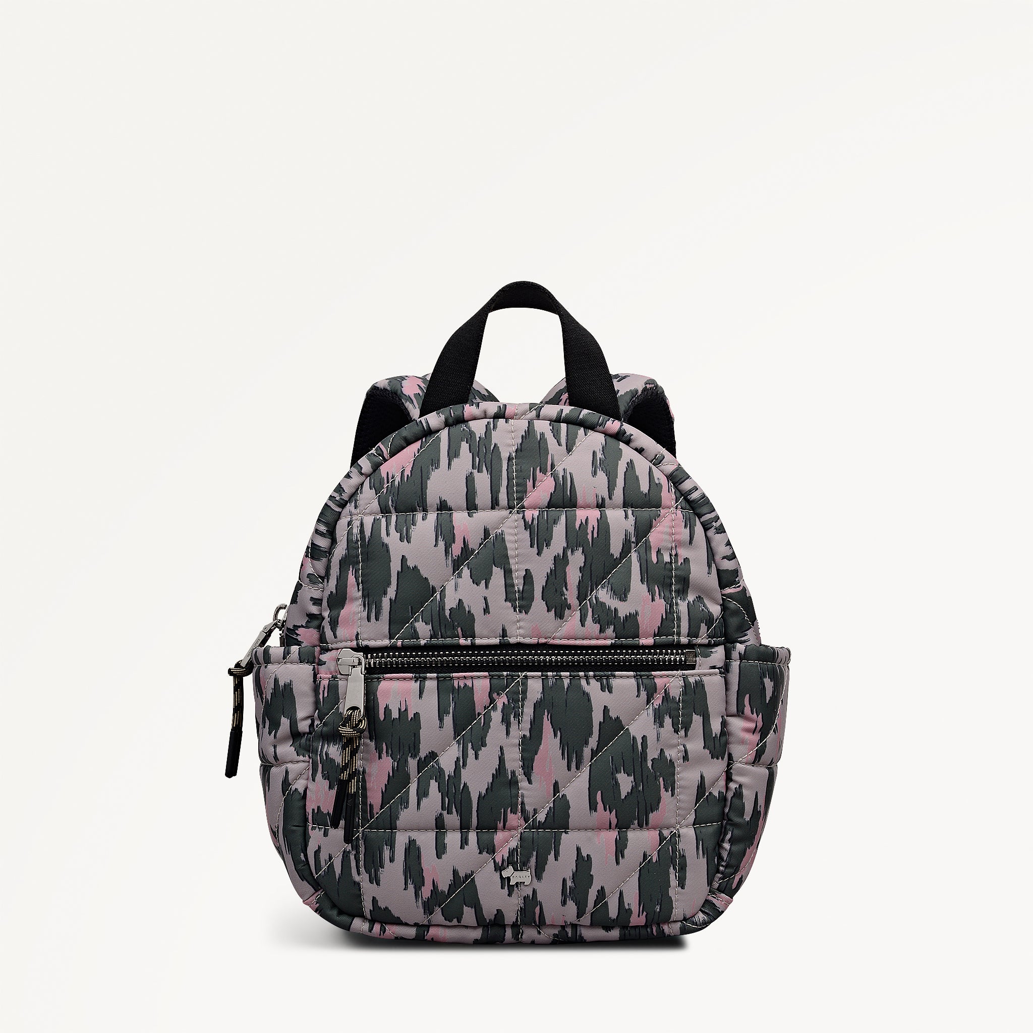 Danesfield Leopard Fabric Mini Zip Around Backpack in Hunter Green - 112763