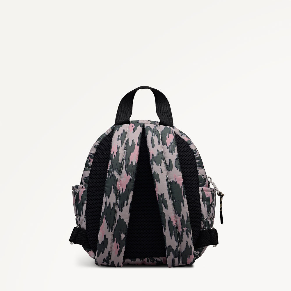 Danesfield Leopard Fabric Mini Zip Around Backpack in Hunter Green - 112763