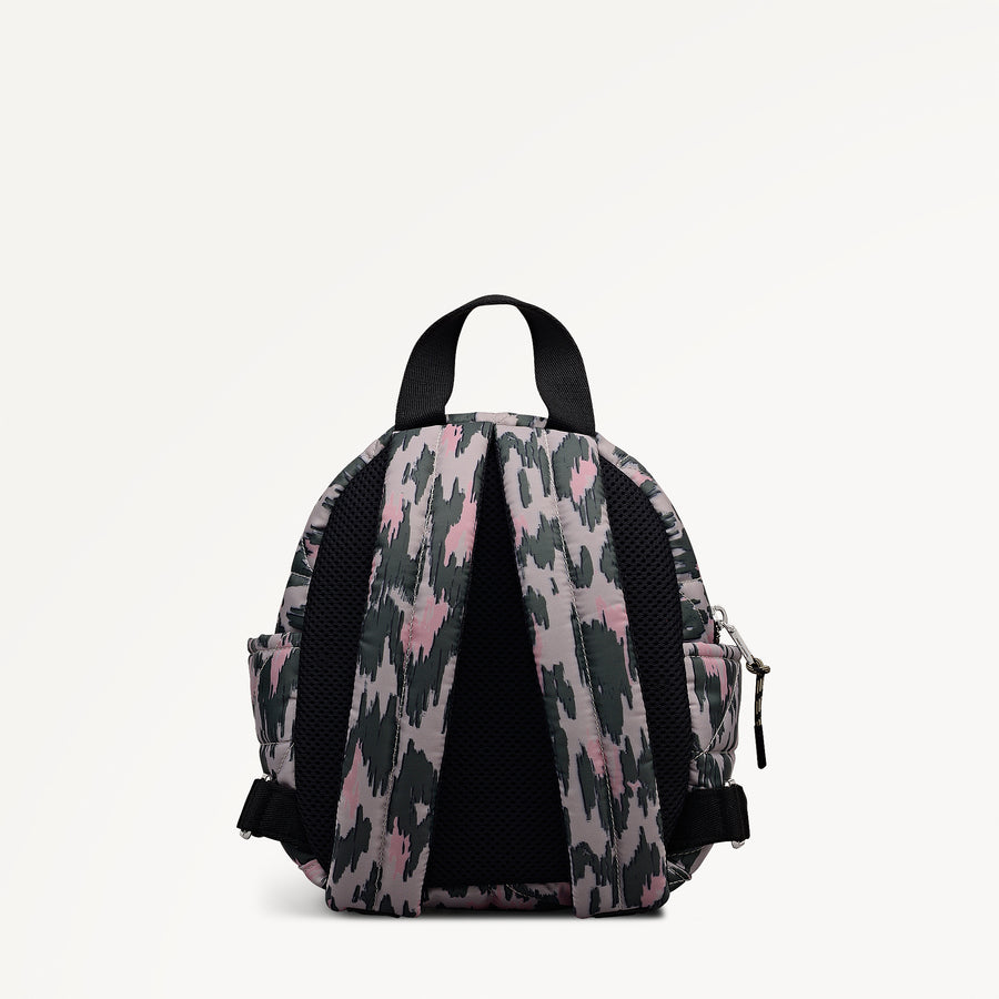 Danesfield Leopard Fabric Mini Zip Around Backpack in Hunter Green - 112763