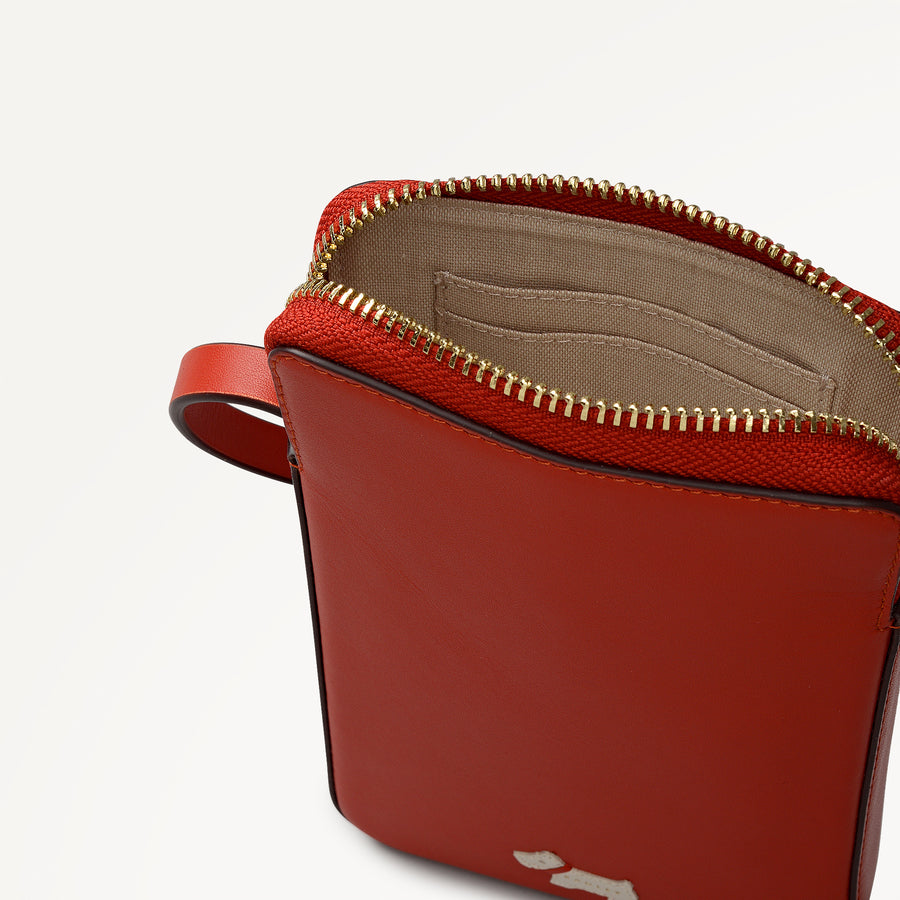 Heritage Radley - Protect Leather Medium Phone Cross Body Bag in Flame - 112764