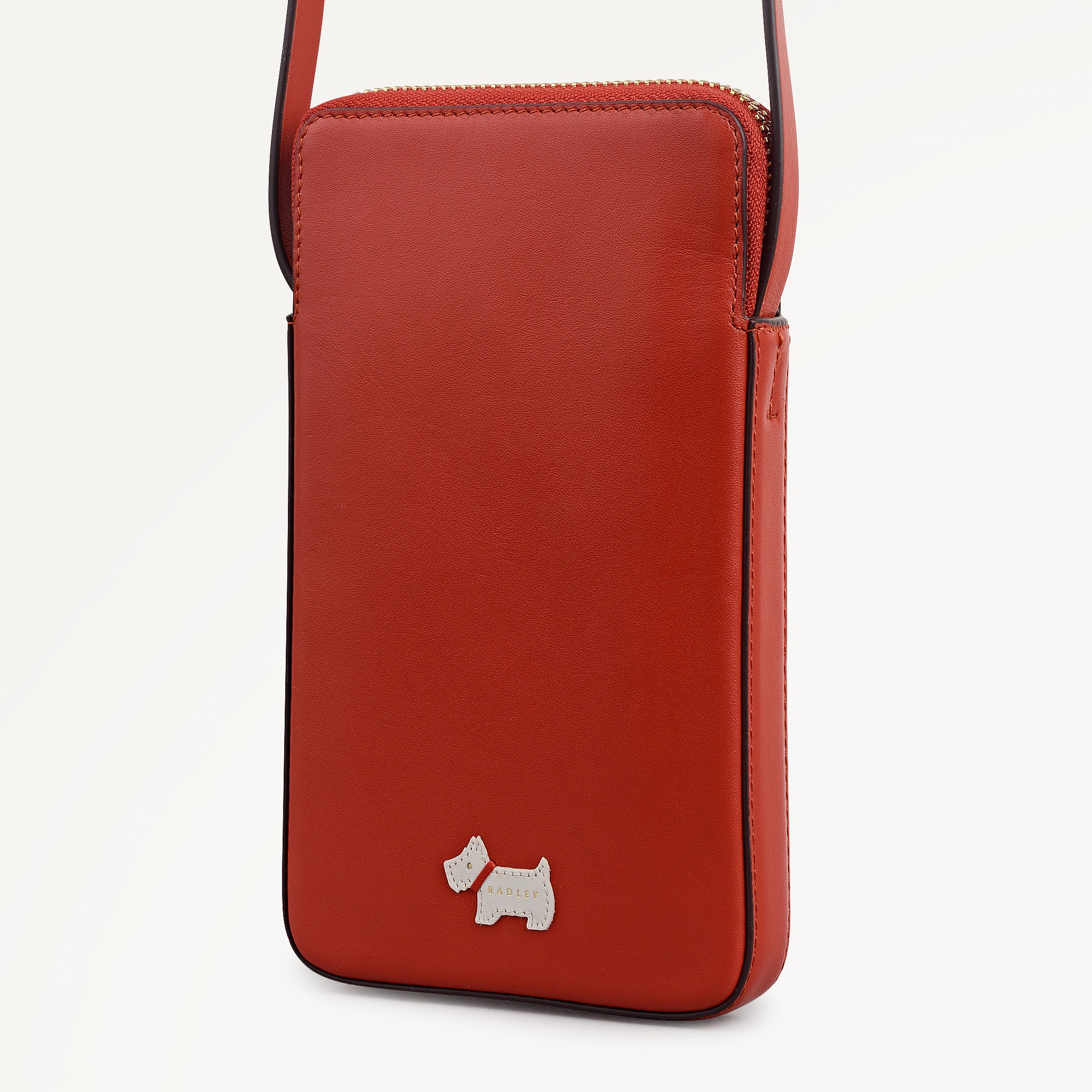 Heritage Radley - Protect Leather Medium Phone Cross Body Bag in Flame - 112764