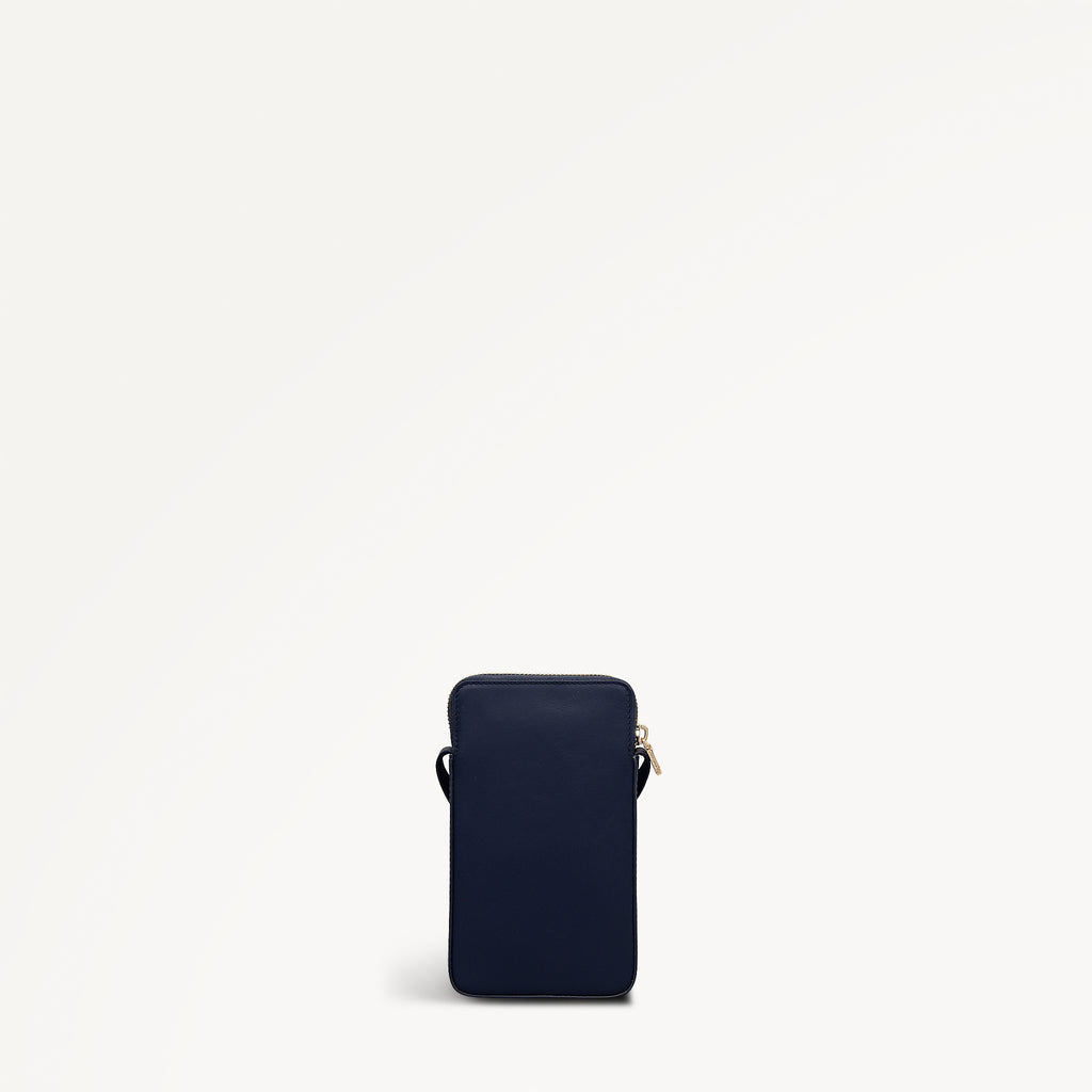 It's Written In The Snowflakes Leather Medium Phone Cross Body Bag in Dark Blue - 112769