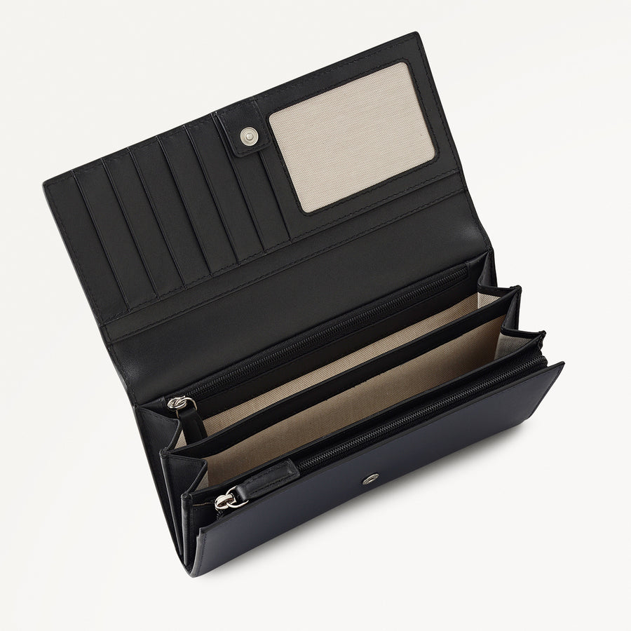 Heritage Radley - Protect Leather Extra Large Flapover Wallet in Ink - 112776