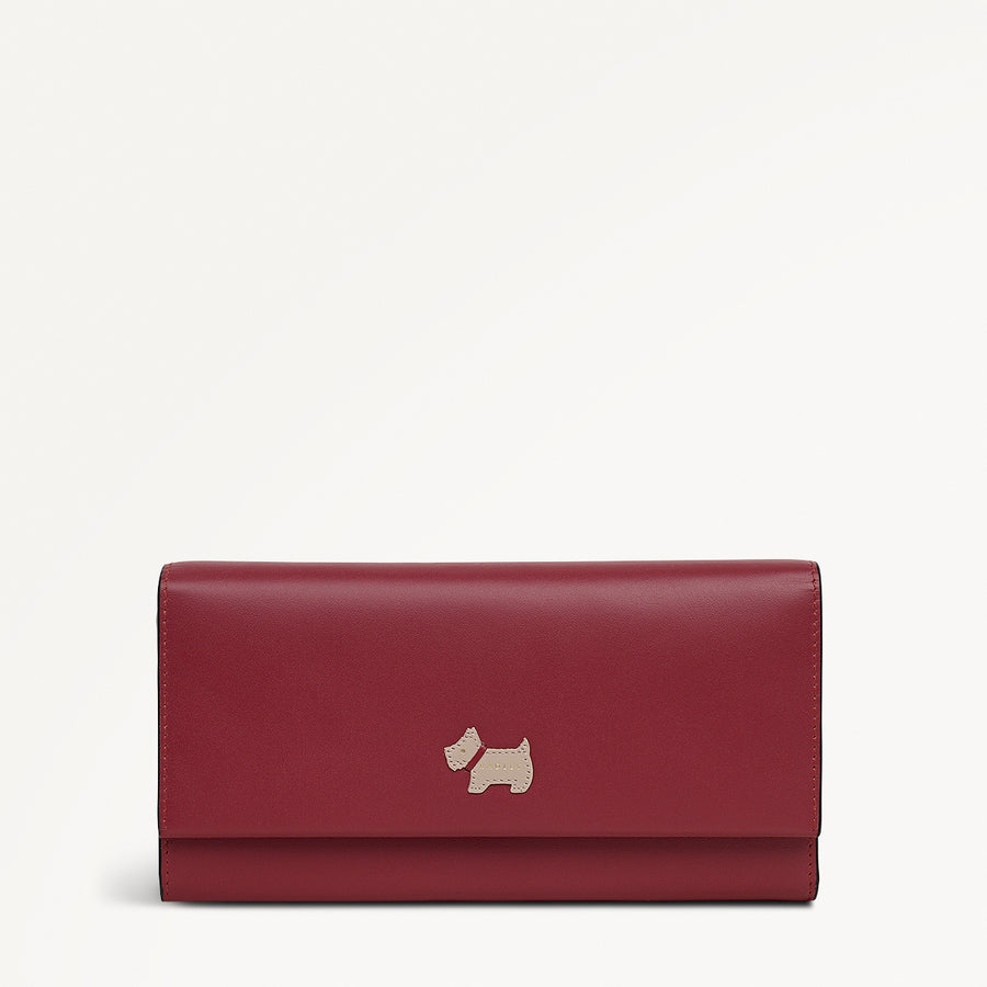 Heritage Radley - Protect Leather Large Flapover Wallet in Carmine - 112777