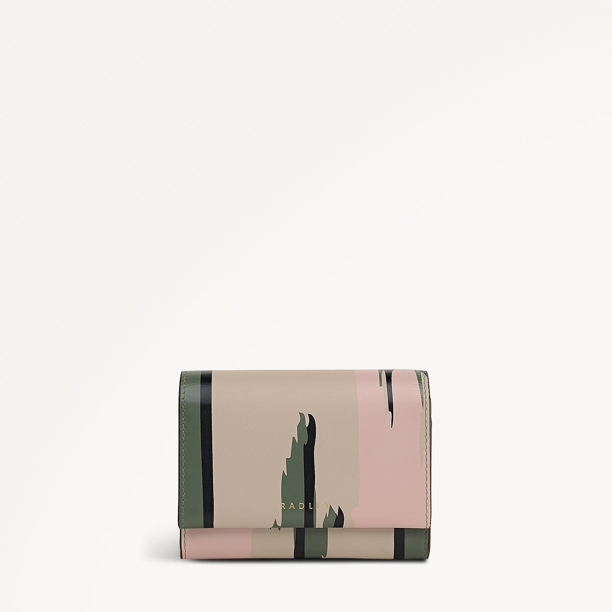 Abstract Animal Leather Medium Flapover Wallet in Hunter Green - 112783