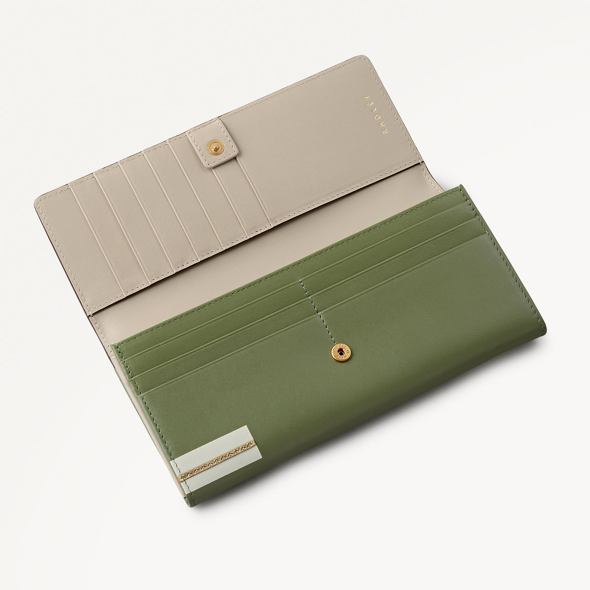 Magic Carousel Leather Large Flapover Wallet in Hunter Green - 112785