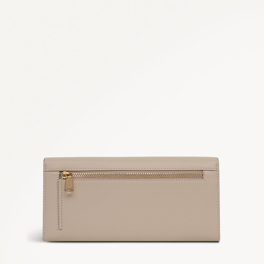 Magic Carousel Leather Large Flapover Wallet in Porcini - 112787