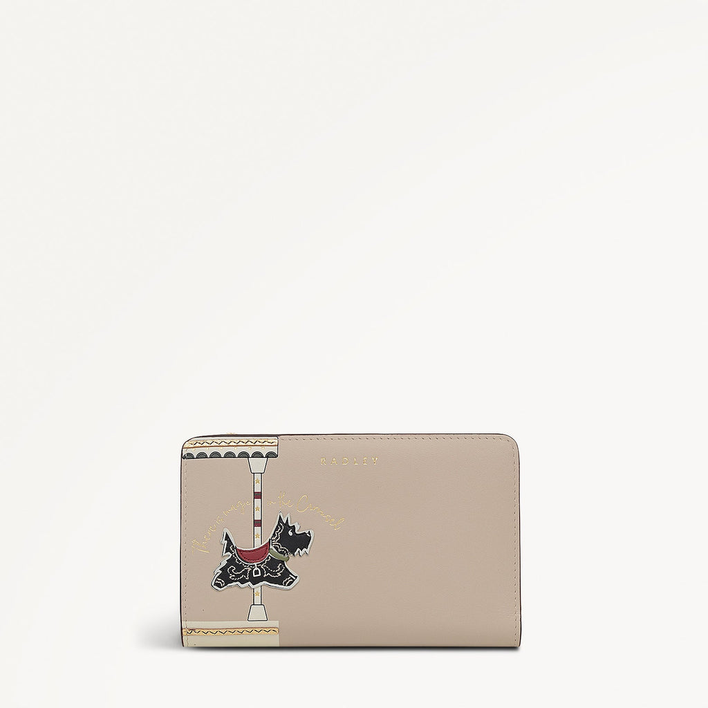 Magic Carousel Leather Medium Bifold Wallet in Porcini - 112788