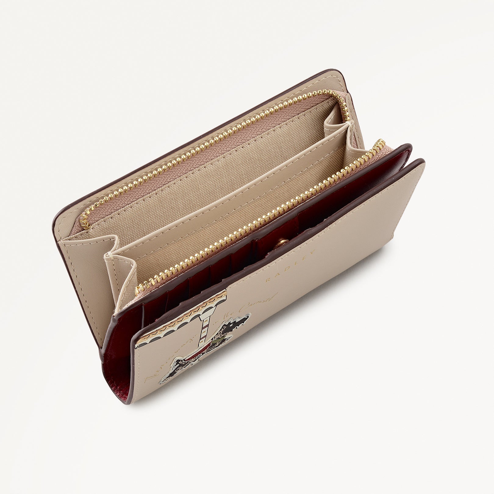 Magic Carousel Leather Medium Bifold Wallet in Porcini - 112788