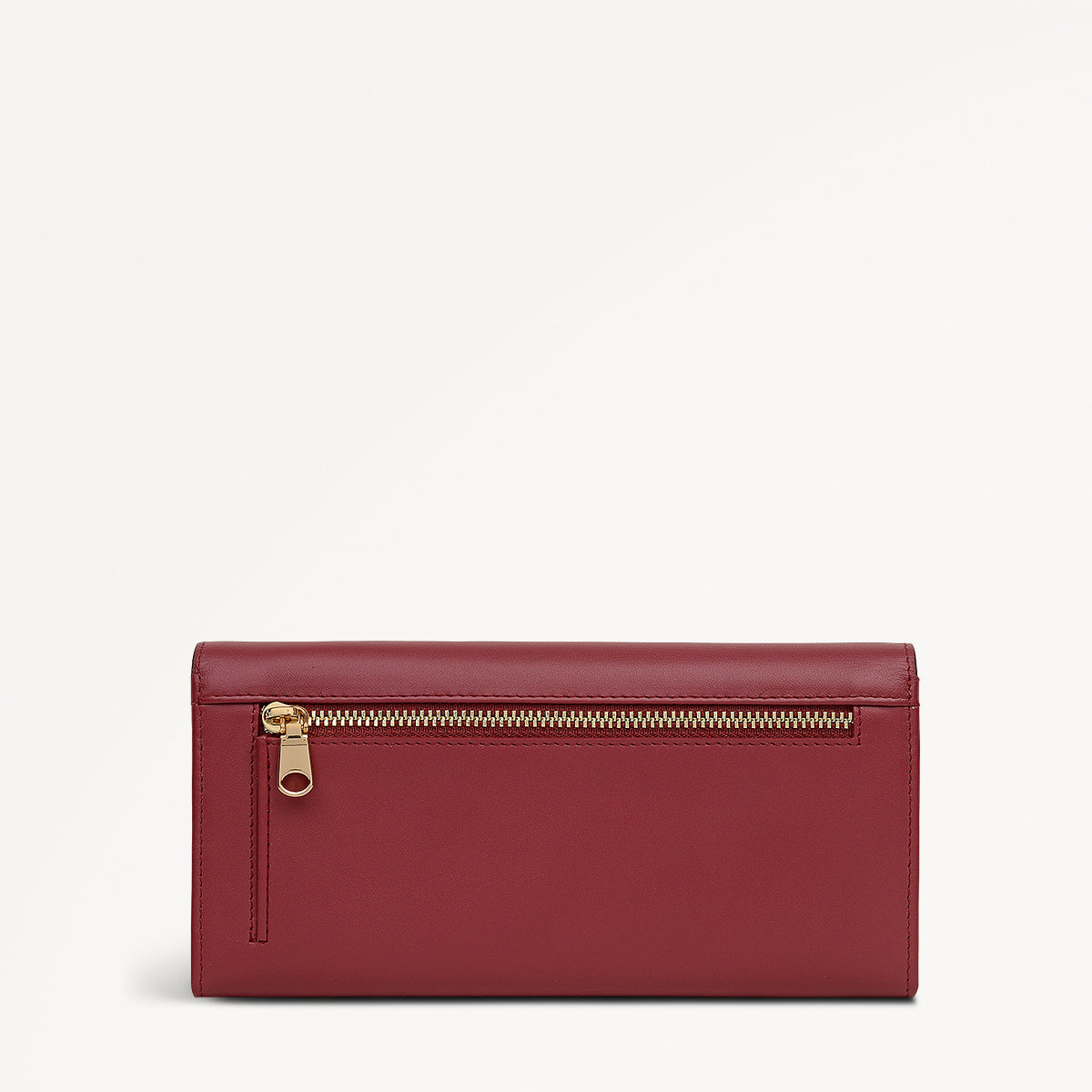 Magic Carousel Leather Large Flapover Wallet in Carmine - 112789