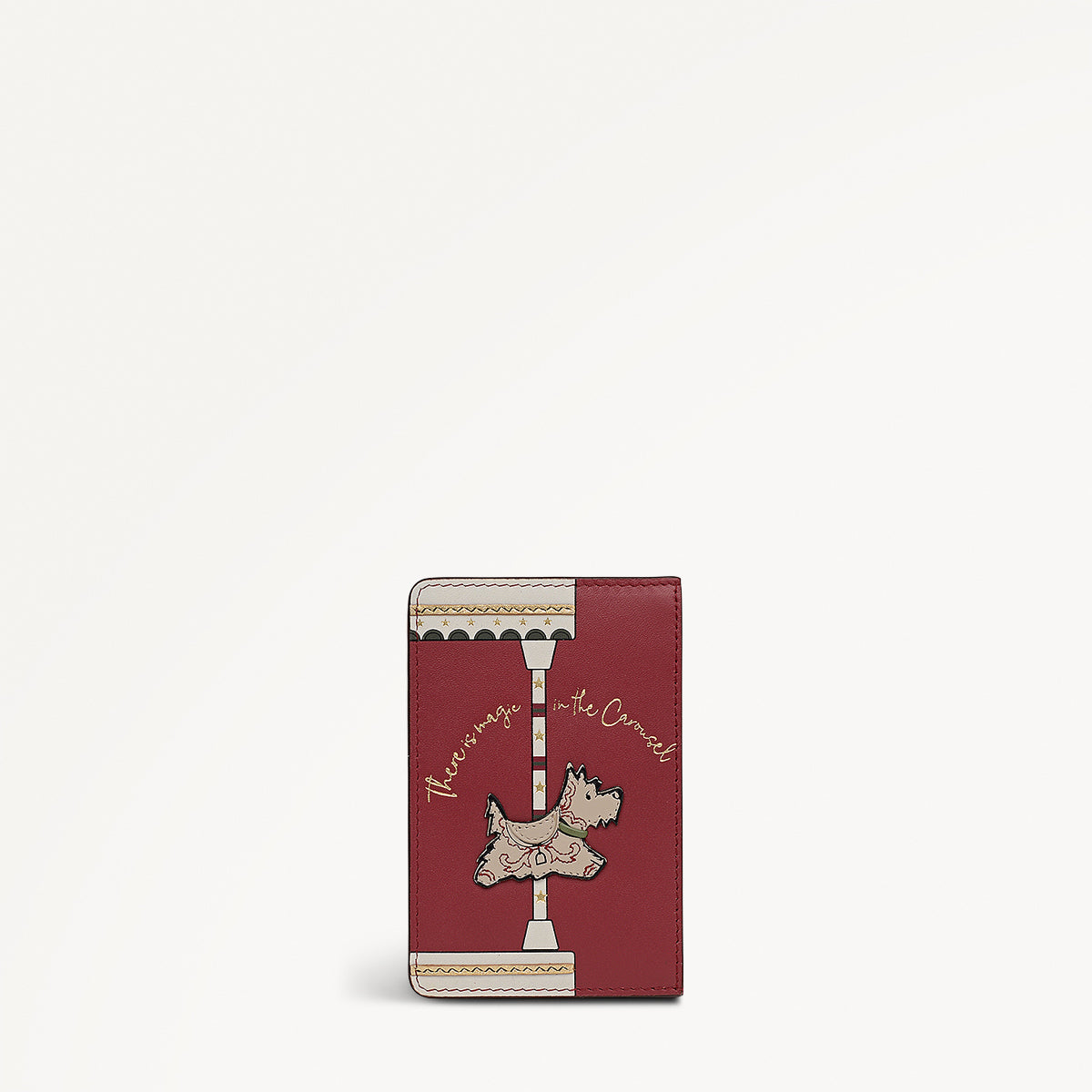 Magic Carousel Leather Small Card Holder in Carmine - 112791