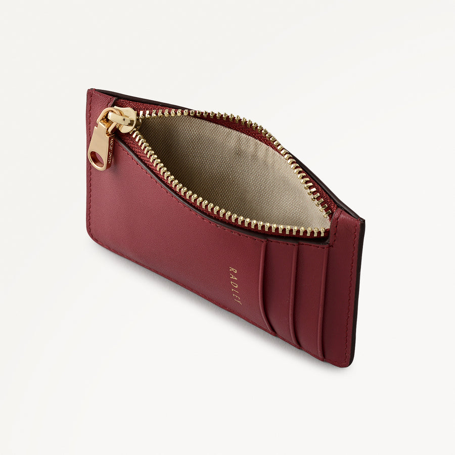 Magic Carousel Leather Small Card Holder in Carmine - 112791