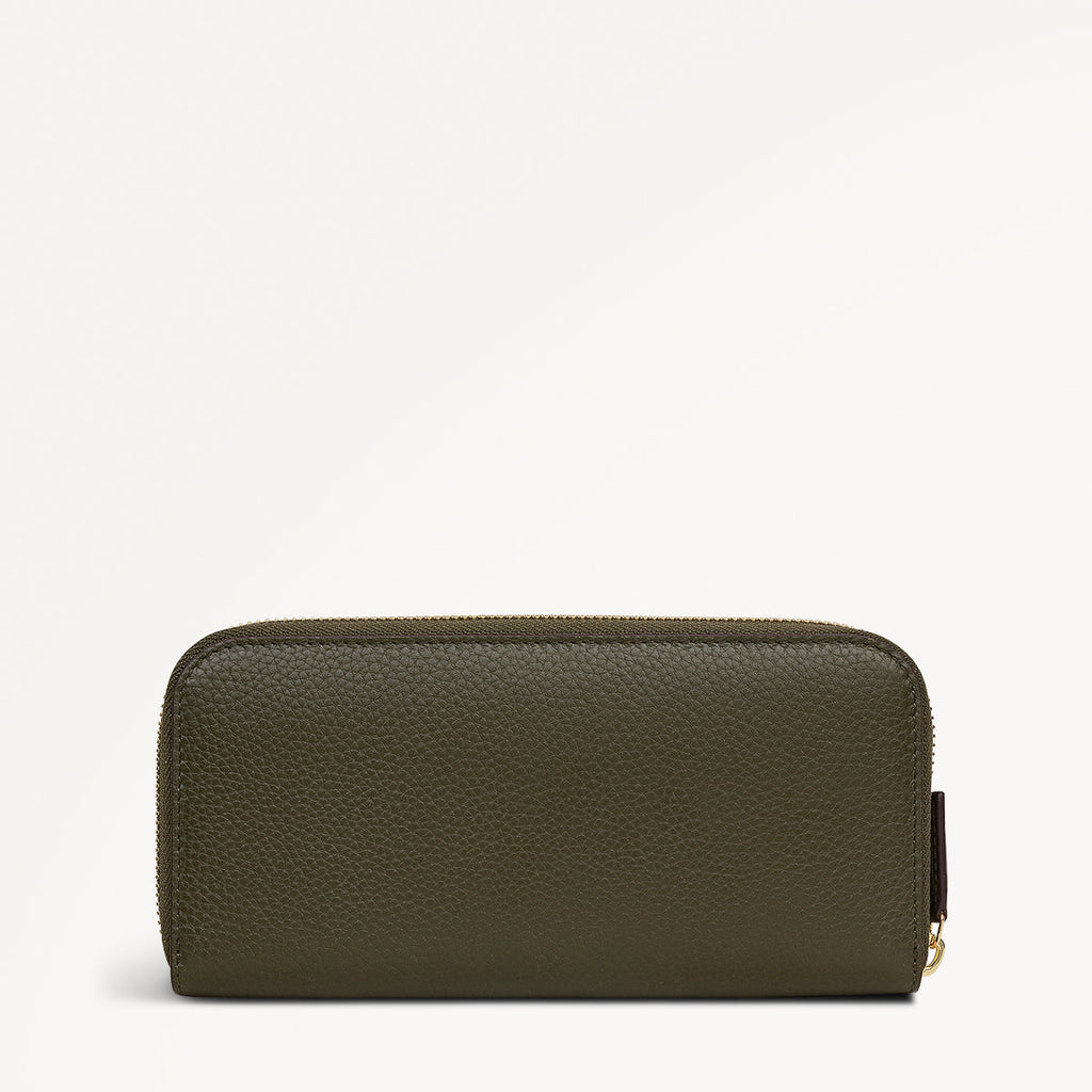 Mushroom Mate Leather Large Zip Around Wallet in Pine Needle - 112792