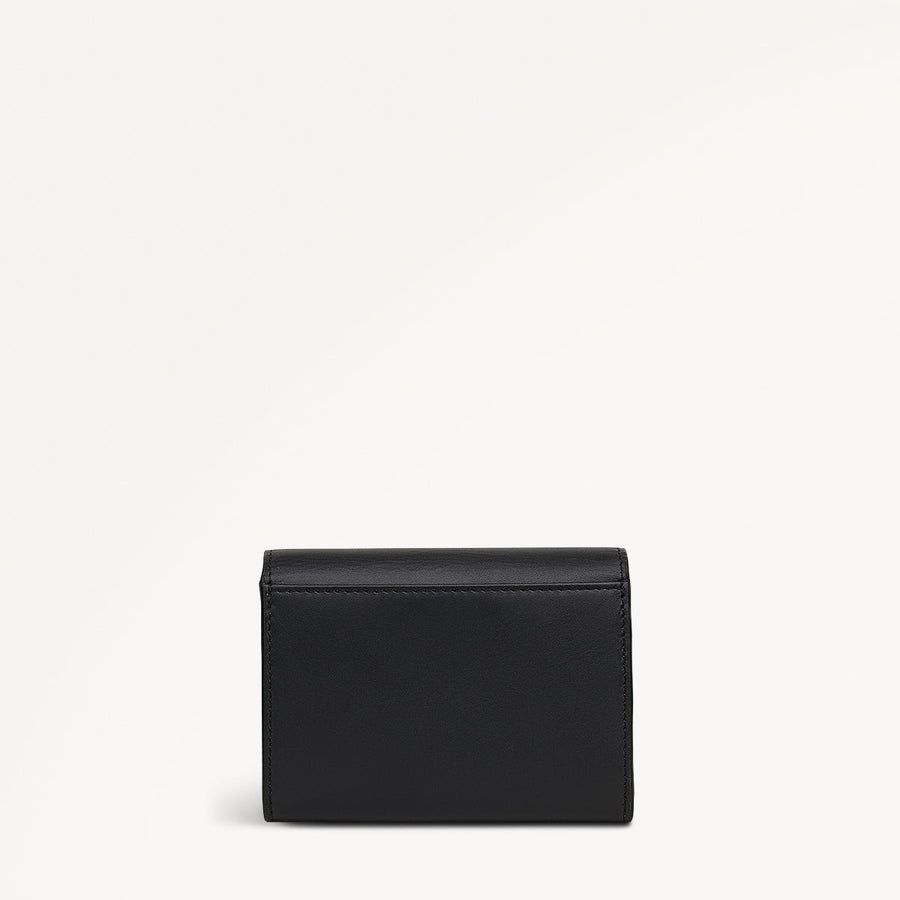 Fleeting Fox Leather Medium Flapover Wallet in Black - 112797
