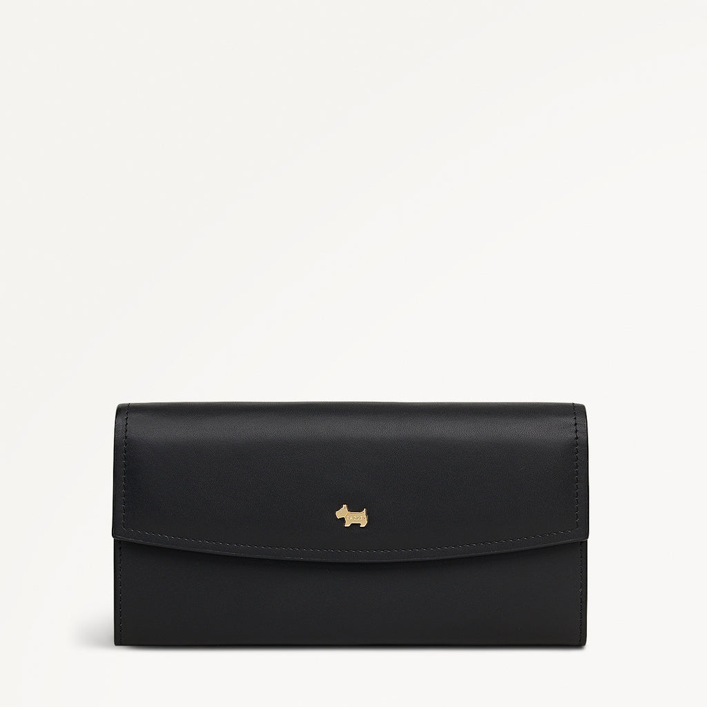 Liverpool Gardens Leather Large Flapover Wallet in Black - 112800