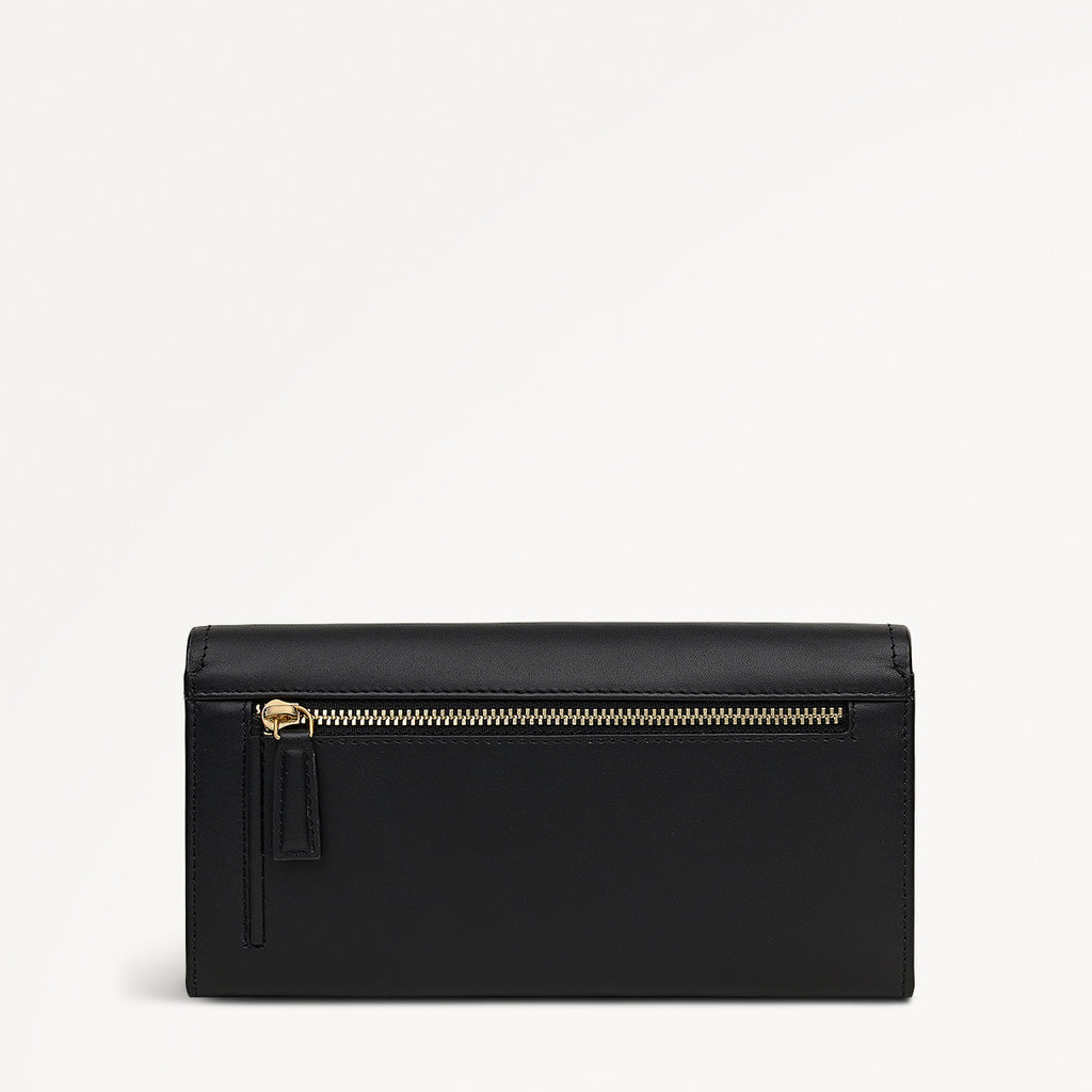 Liverpool Gardens Leather Large Flapover Wallet in Black - 112800