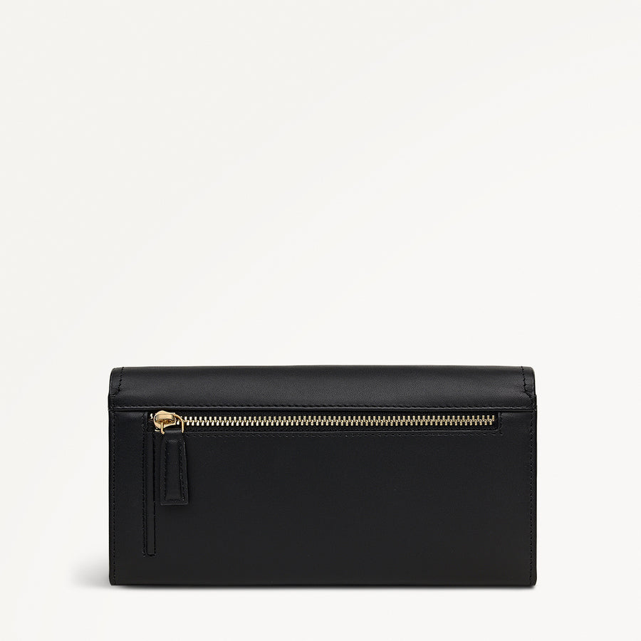 Liverpool Gardens Leather Large Flapover Wallet in Black - 112800