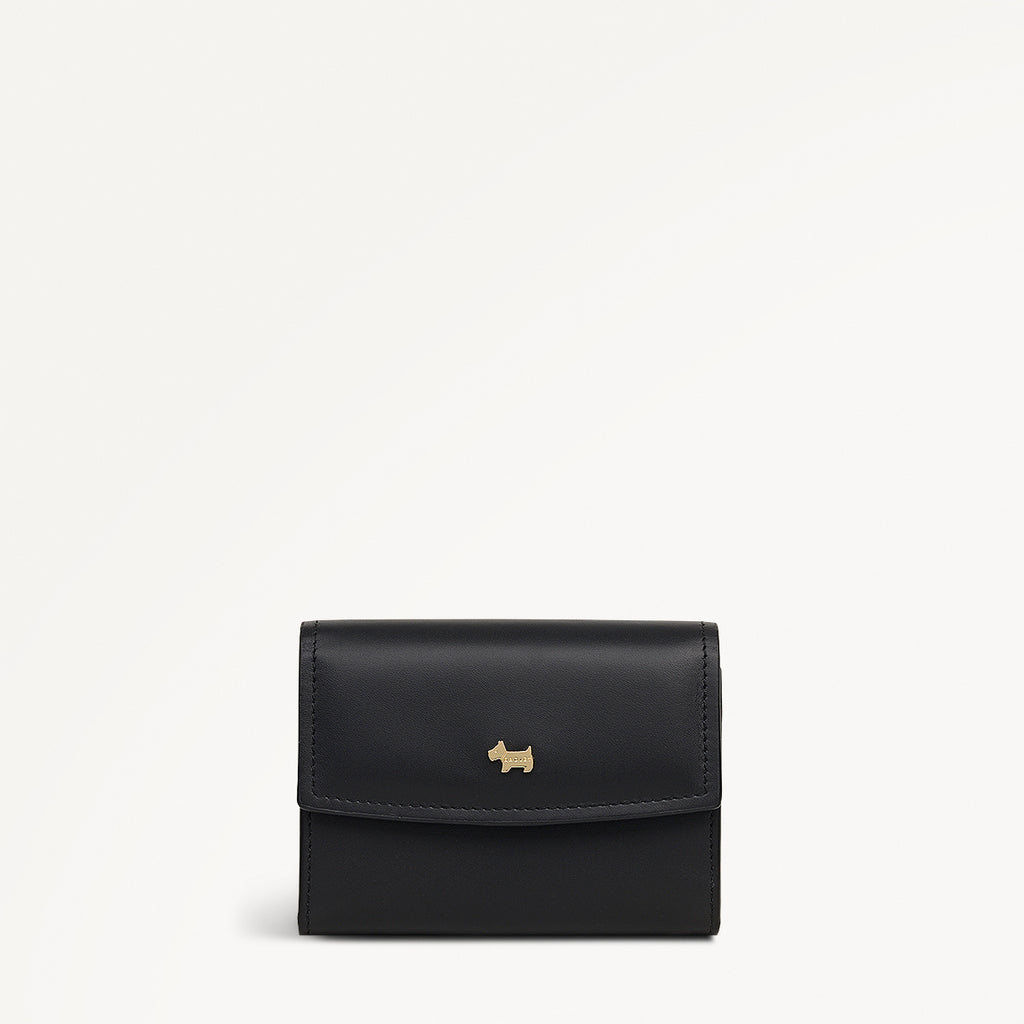 Liverpool Gardens Leather Medium Flapover Wallet in Black - 112802