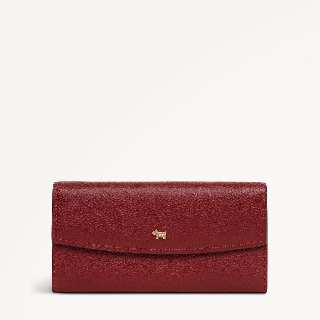 Liverpool Gardens Leather Large Flapover Wallet in Carmine - 112804