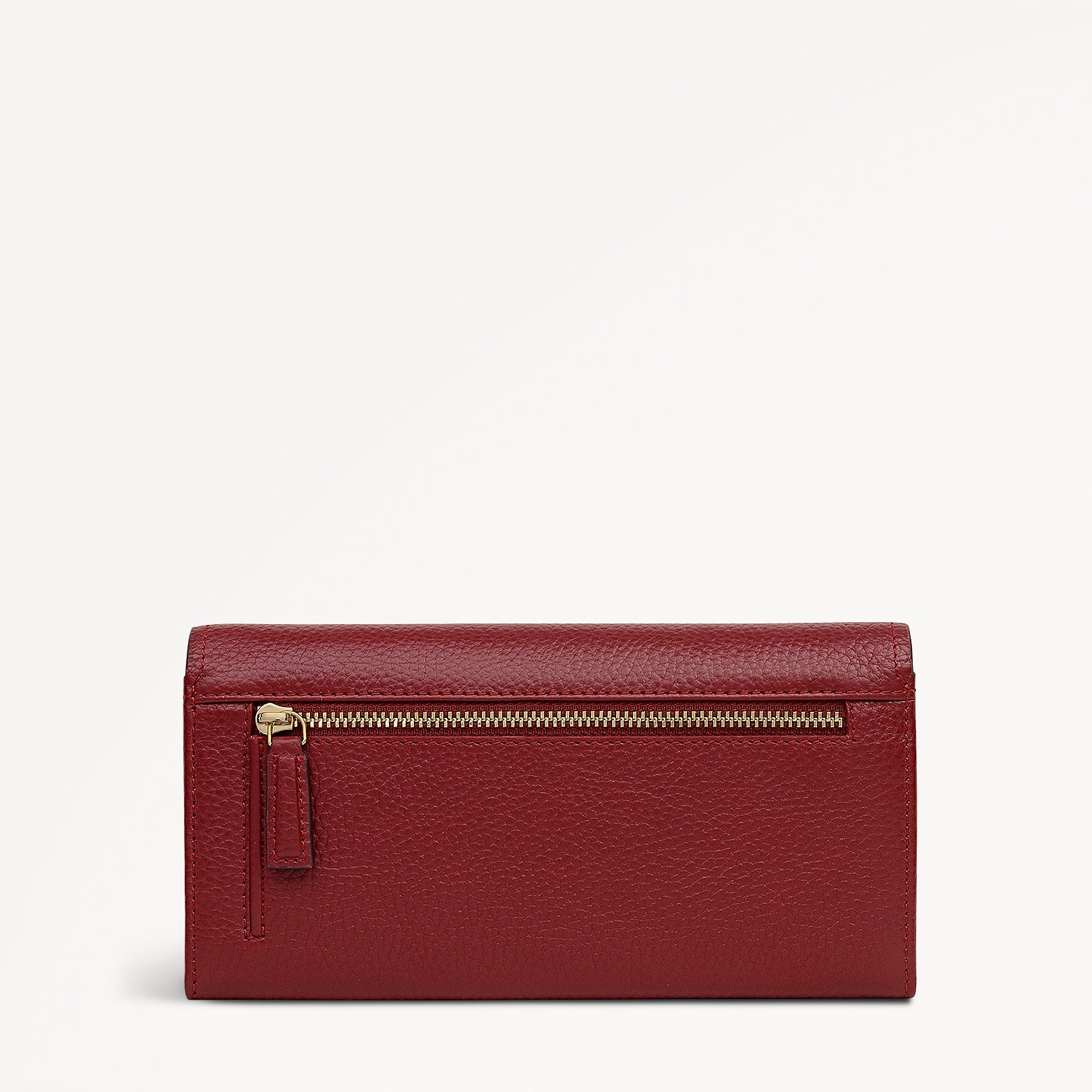 Liverpool Gardens Leather Large Flapover Wallet in Carmine - 112804