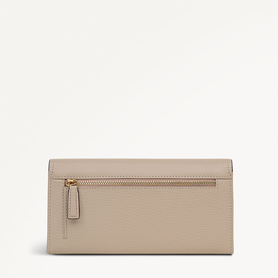 Liverpool Gardens Leather Large Flapover Wallet in Porcini - 112805