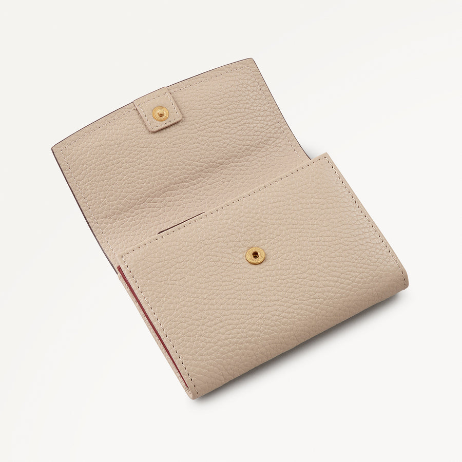 Liverpool Gardens Leather Medium Flapover Wallet in Porcini - 112806