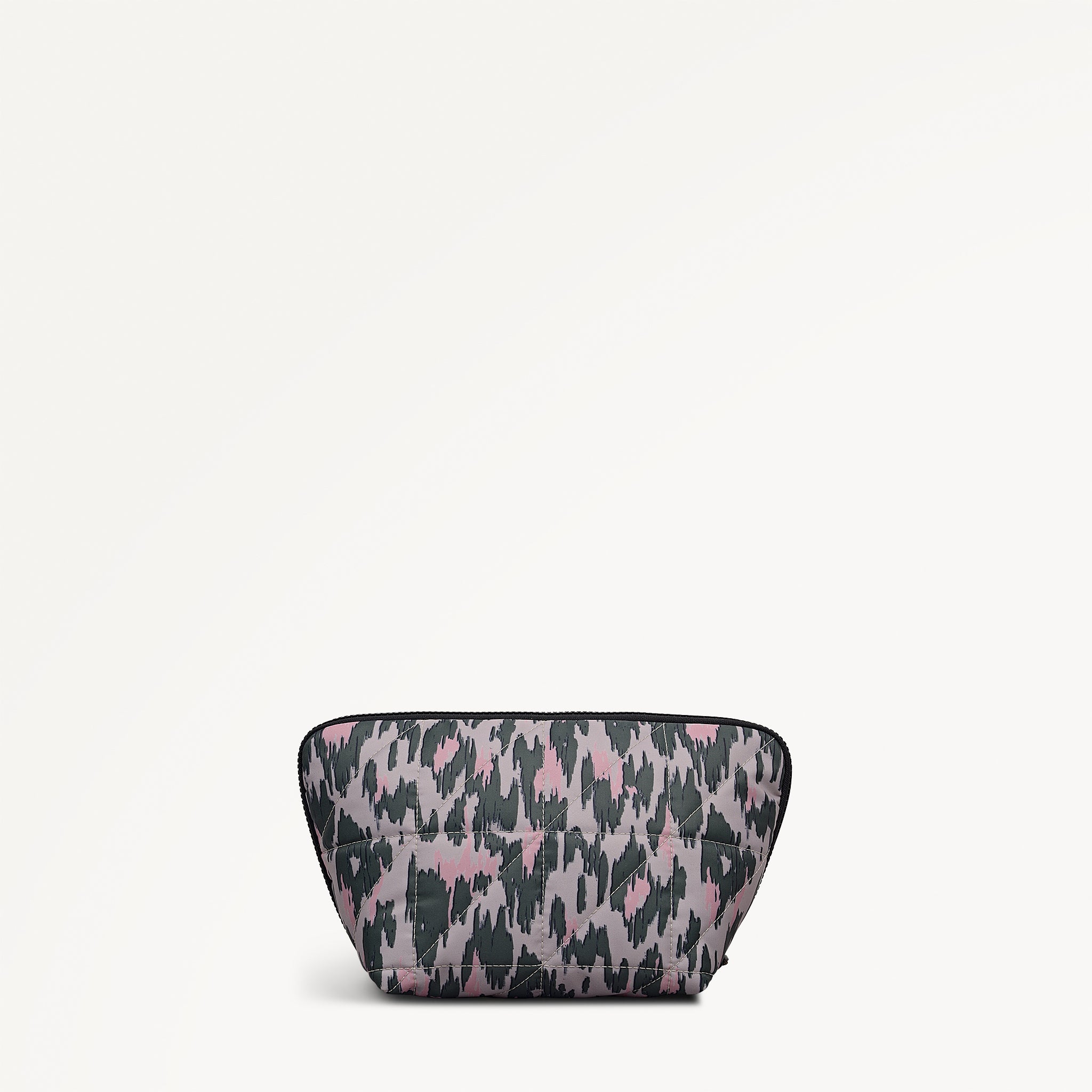 Danesfield Leopard Fabric Large Cosmetic Pouch in Hunter Green - 112808