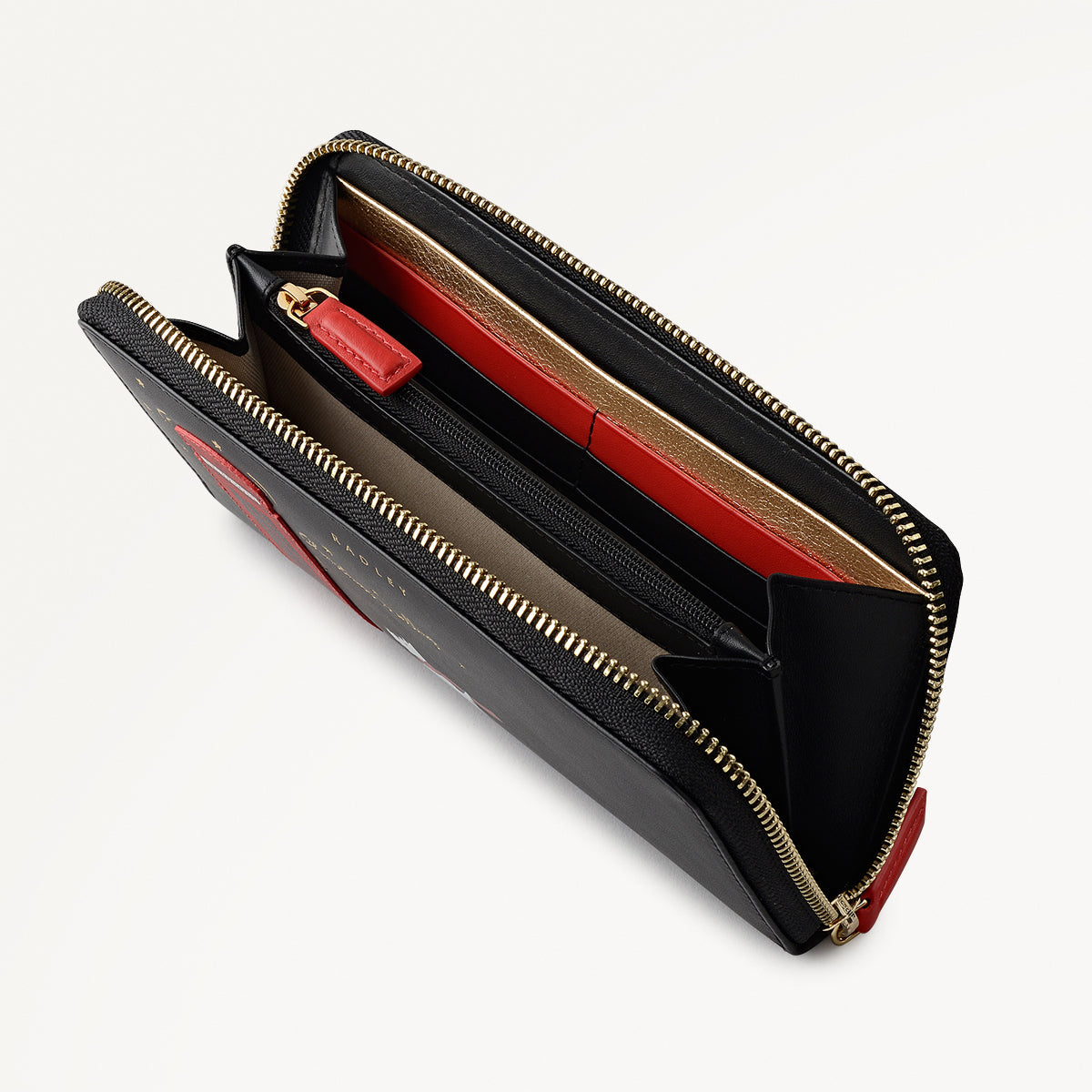 Christmas Is Calling Leather Large Zip Around Wallet in Black - 112810