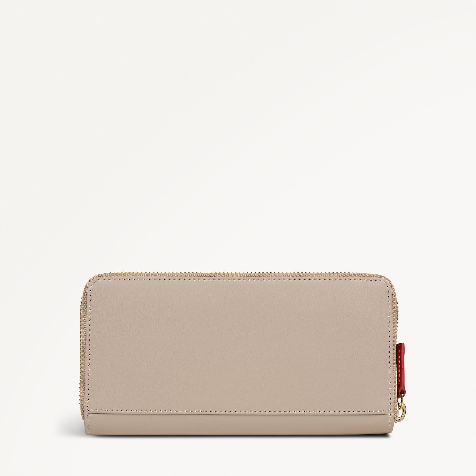 Christmas Is Calling Leather Large Zip Around Wallet in Porcini - 112811