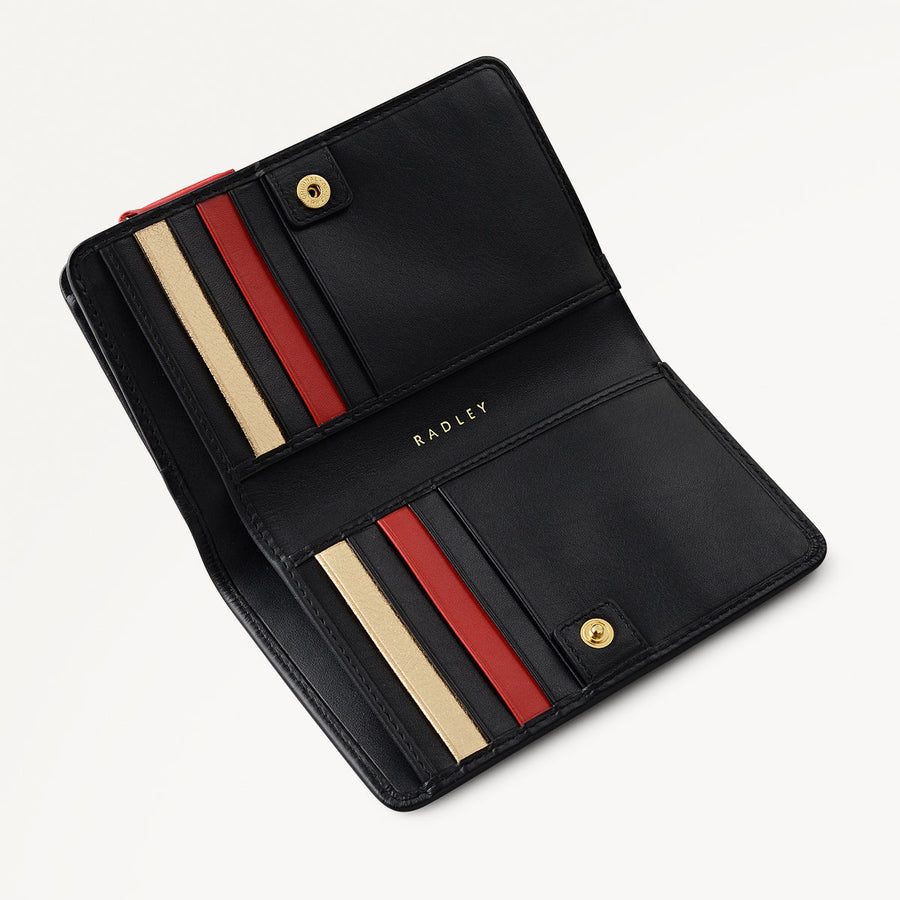 Christmas Is Calling Leather Medium Bifold Wallet in Black - 112812