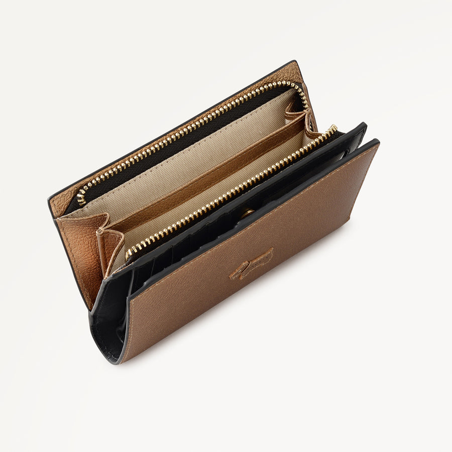 Heritage Radley - Protect Leather Medium Bifold Wallet in Olive Gold - 112824