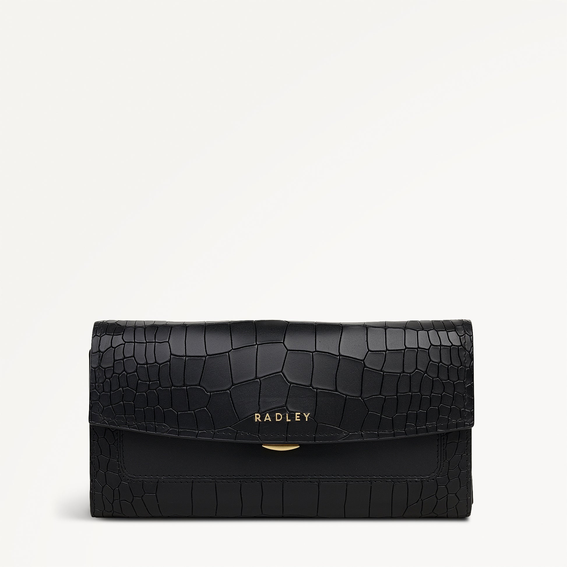 Albert Road Leather Large Flapover Wallet in Black - 112833