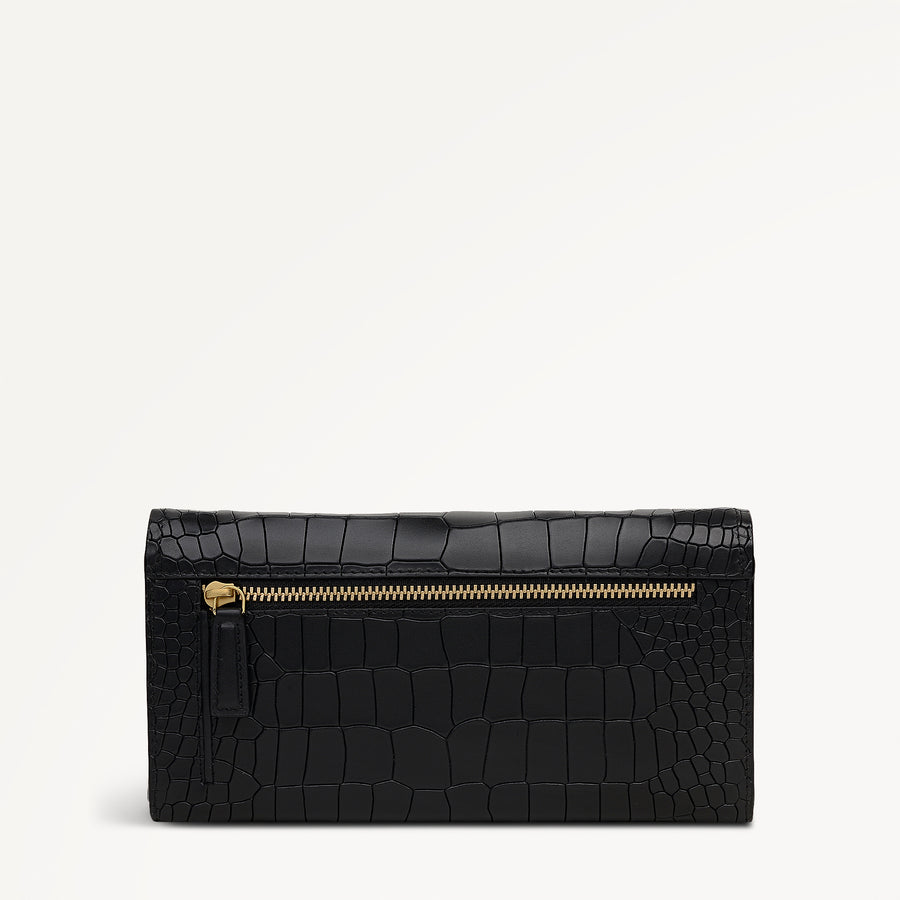 Albert Road Leather Large Flapover Wallet in Black - 112833