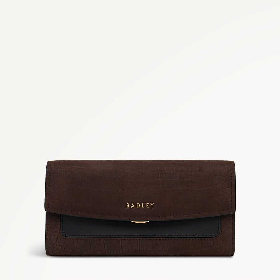 Albert Road Leather Large Flapover Wallet in Dark Oak - 112835