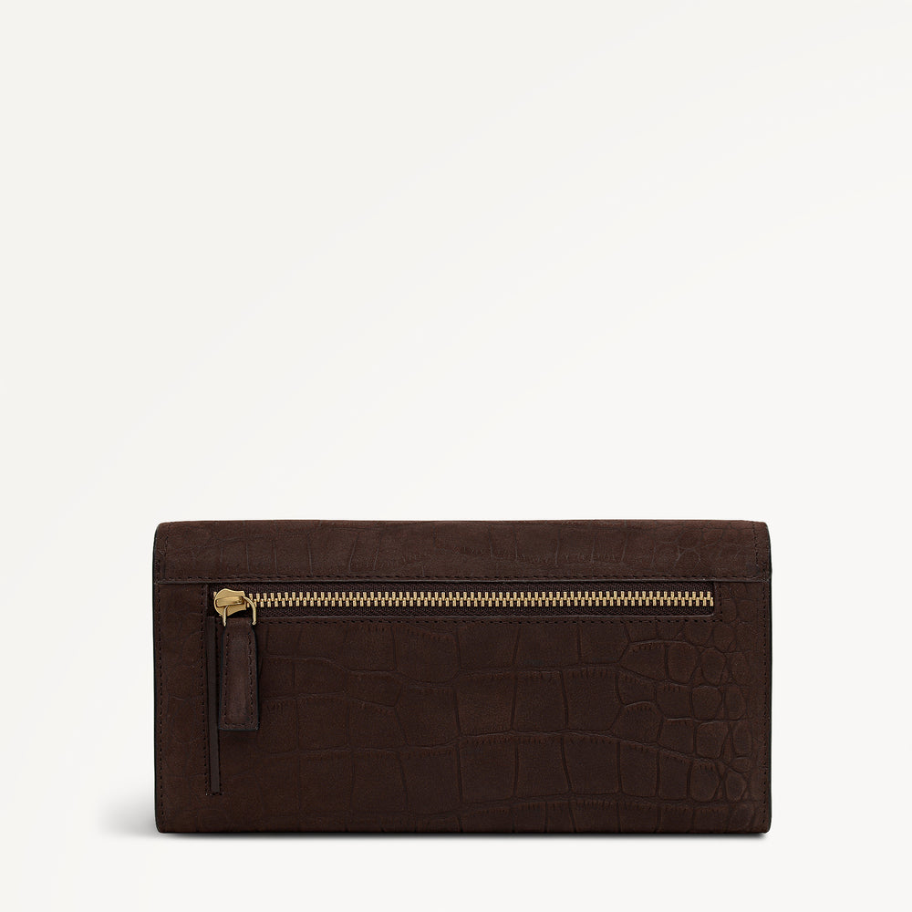 Albert Road Leather Large Flapover Wallet in Dark Oak - 112835
